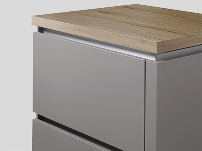 002 Recessed Handle (LINE N), Stainless steel finish
