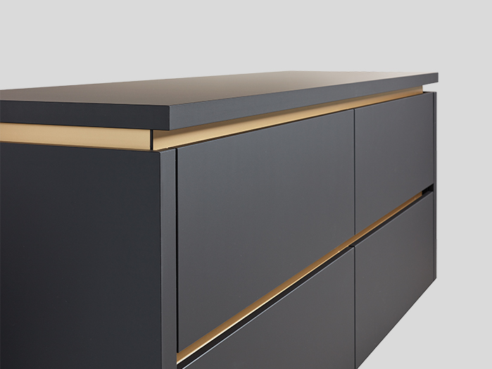 024 Recessed Handle (LINE N), Yellow gold-coloured