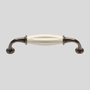 202 Metal handle, Antique iron colour, Ivory, Burnished